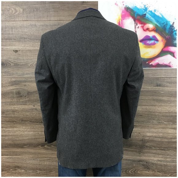 New‎ Jos A Bank Mens Blazer Sport Coat Two Button Casual Jacket 44L Wool Suits - Picture 6 of 13